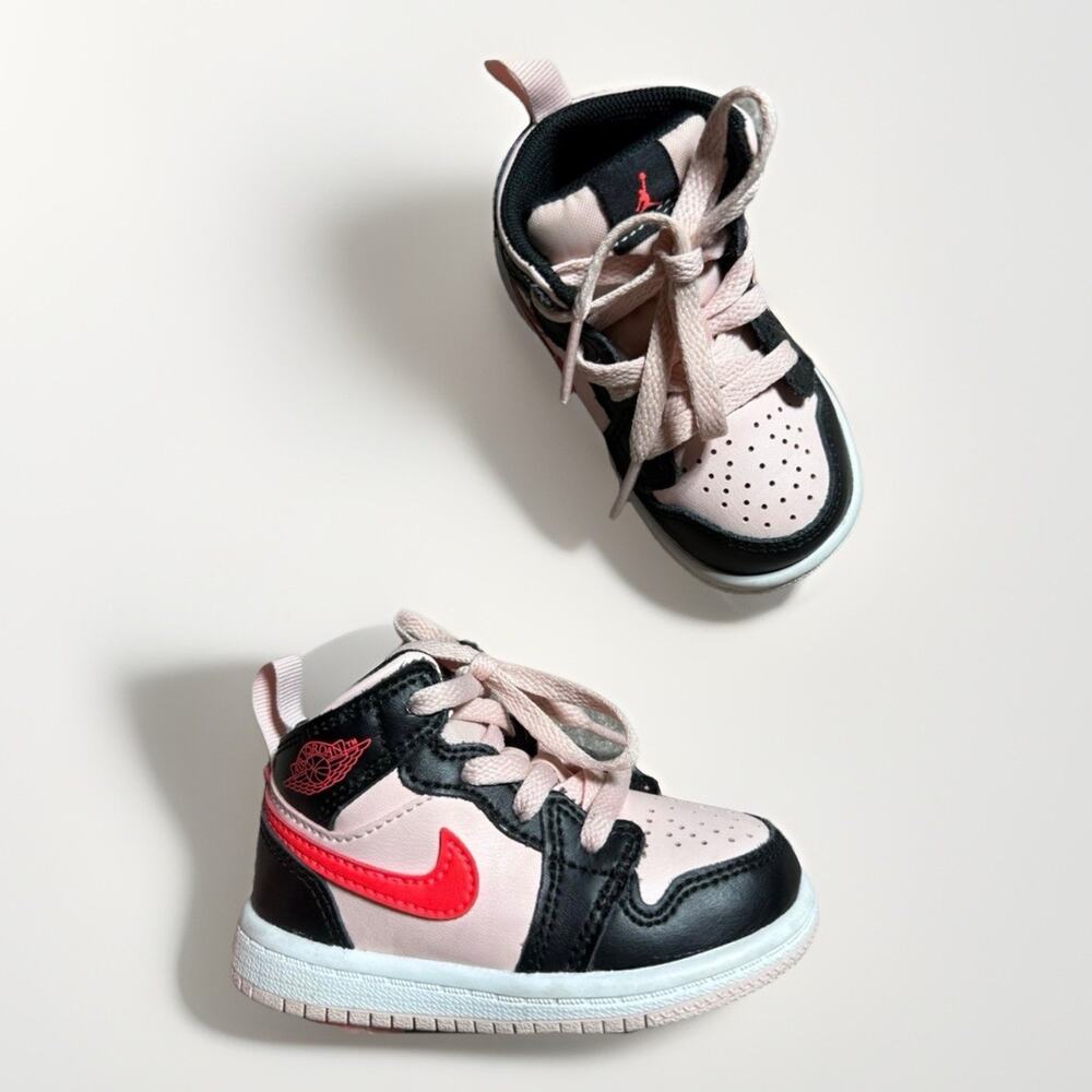 Nike Air Jordan 1 Mid (TD) Atmosphere/Infrared 23/Black 640735โ 604 Size 5C